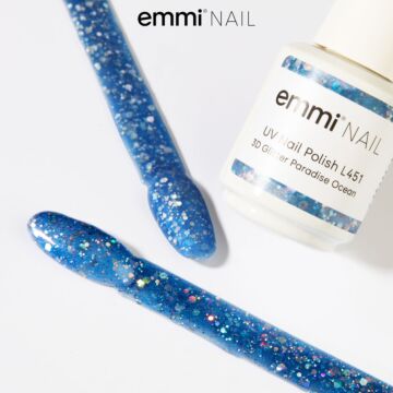 Emmi Shellac UV/LED lacquer 3D Glitter Paradise Ocean -L451-