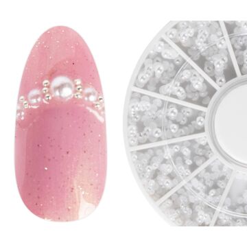 Emmi-Nail Display Half-round beads "little white" 