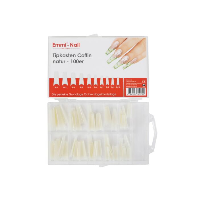 Emmi-Nail Coffin tip box 100 pieces natural
